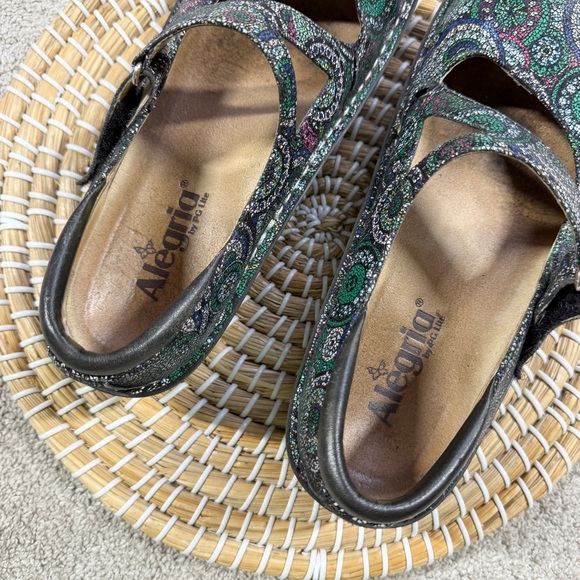 Alegria Dayna 327 Mary Jane Shoes Leather Comfort in Multi Spiro Blues 39/US 9 - Picture 6 of 15